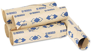 PM Company® Preformed Paper Tubular Coin Wrappers,  Nickels, $2, 1000 Wrappers/Carton