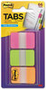 A Picture of product MMM-686PGO Post-It® 1" Tabs Plain Solid Color 1/5-Cut, Assorted Bright Colors, Wide, 66/Pack