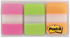 A Picture of product MMM-686PGO Post-It® 1" Tabs Plain Solid Color 1/5-Cut, Assorted Bright Colors, Wide, 66/Pack