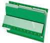 A Picture of product PFX-421013BGR Pendaflex® Interior File Folders 1/3-Cut Tabs: Assorted, Letter Size, Bright Green, 100/Box