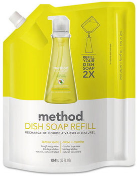 Method® Dish Pump Refill,  Lemon Mint, 36 oz Pouch, 6/Carton