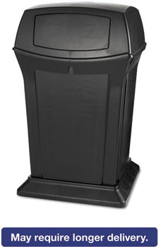 Rubbermaid® Commercial Ranger® Fire-Safe Container,  Square, Structural Foam, 45 gal, Black