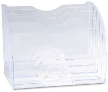 Rubbermaid® Optimizers™ Multifunctional Two-Way Organizer,  Five Sections, Plastic, 8 3/4 x 10 3/8 x 13 5/8, Clear
