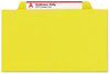 A Picture of product SMD-14084 Smead™ Six-Section Pressboard Top Tab Pocket-Style Classification Folders with SafeSHIELD® Coated Fasteners 6-Section Pocket 6 2 Dividers, Letter Size, Yellow, 10/Box