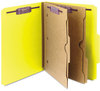 A Picture of product SMD-14084 Smead™ Six-Section Pressboard Top Tab Pocket-Style Classification Folders with SafeSHIELD® Coated Fasteners 6-Section Pocket 6 2 Dividers, Letter Size, Yellow, 10/Box