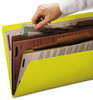 A Picture of product SMD-14084 Smead™ Six-Section Pressboard Top Tab Pocket-Style Classification Folders with SafeSHIELD® Coated Fasteners 6-Section Pocket 6 2 Dividers, Letter Size, Yellow, 10/Box