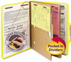 A Picture of product SMD-14084 Smead™ Six-Section Pressboard Top Tab Pocket-Style Classification Folders with SafeSHIELD® Coated Fasteners 6-Section Pocket 6 2 Dividers, Letter Size, Yellow, 10/Box