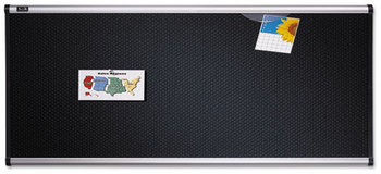 Quartet® Prestige® Black Embossed Foam Bulletin Board,  Hi-Density Foam, 72 x 48, Black, Aluminum Frame