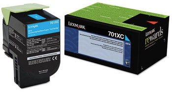 Lexmark™ 70C10C0-70C1XY0 Toner,  4000 Page-Yield, Cyan