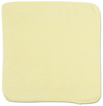 Rubbermaid® Commercial Light Commercial Microfiber Cleaning Cloths,  12 x 12, Yellow, 24/Bag