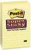 A Picture of product MMM-6605SSCY Post-it® Notes Super Sticky Pads in Canary Yellow Note Ruled, 4" x 6", 90 Sheets/Pad, 5 Pads/Pack