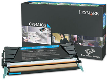 Lexmark™ C746A1KG, C746A1MG, C746A1YG, C746A1CG Toner,  7000 Page-Yield, Cyan