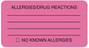 A Picture of product TAB-01730 Tabbies® Allergy Warning Labels,  1-3/4 x 3-1/4, Fluor Pink, 250/Roll