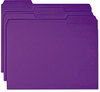 A Picture of product SMD-13034 Smead™ Reinforced Top Tab Colored File Folders 1/3-Cut Tabs: Assorted, Letter Size, 0.75" Expansion, Purple, 100/Box