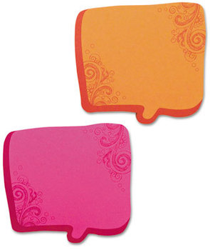 Redi-Tag® Thought Bubble Notes,  2 3/4 x 2 3/4, Neon Orange/Magenta, 75-Sheet Pads, 2/Set