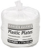A Picture of product TBL-7644WH Tablemate® Plastic Dinnerware,  Plates, 7" dia, White, 125/Pack