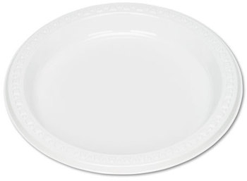 Tablemate® Plastic Dinnerware,  Plates, 7" dia, White, 125/Pack
