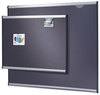 A Picture of product QRT-B444A Quartet® Prestige® Gray Diamond Mesh Bulletin Board,  Diamond Mesh Fabric, 48 x 36, Gray/Aluminum Frame