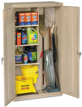 Tennsco Janitorial Cabinet,  36w x 18d x 64h, Putty