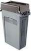 A Picture of product RCP-354060GY Rubbermaid® Commercial Slim Jim® with Venting Channels, Rectangular, Plastic, 23gal, Gray