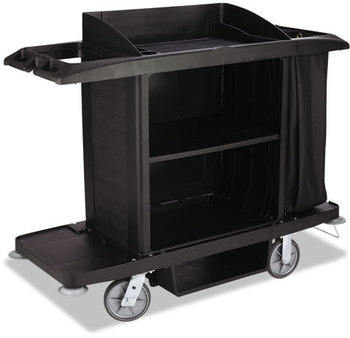 Rubbermaid® Commercial Housekeeping Cart,  22w x 60d x 50h, Black