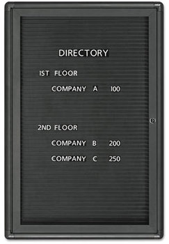 Quartet® Enclosed Magnetic Directory,  24 x 36, Black Surface, Graphite Aluminum Frame