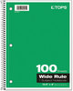 A Picture of product TOP-65031 TOPS™ Coil-Lock Wirebound Notebooks,  Legal/Wide, 10 1/2 x 8, White, 100 Sheets