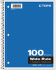 A Picture of product TOP-65031 TOPS™ Coil-Lock Wirebound Notebooks,  Legal/Wide, 10 1/2 x 8, White, 100 Sheets
