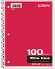 A Picture of product TOP-65031 TOPS™ Coil-Lock Wirebound Notebooks,  Legal/Wide, 10 1/2 x 8, White, 100 Sheets