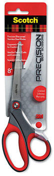 Scotch® Precision Scissors,  Pointed, 8" Length, 3-1/8" Cut, Gray/Red