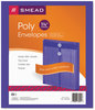 A Picture of product SMD-89544 Smead™ Poly String & Button Interoffice Envelopes and Open-End (Vertical), 9.75 x 11.63, Transparent Purple, 5/Pack