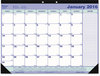 A Picture of product RED-C181731 Blueline® Monthly Desk Pad Calendar 21.25 x 16, White/Blue/Green Sheets, Black Binding, Corners, 12-Month (Jan to Dec): 2024