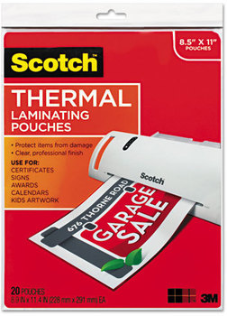 Scotch™ Laminating Pouches,  3 mil, 11 1/2 x 9, 20/Pack