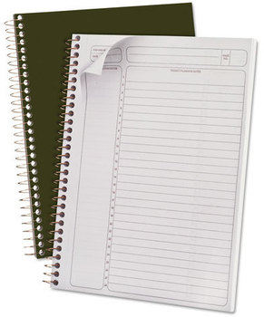 Ampad® Gold Fibre® Wirebound Writing Pad with Cover,  9 1/2 x 7-1/4, White, Green Cover