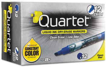 Quartet® EnduraGlide® Dry Erase Marker,  Chisel Tip, Blue, Dozen