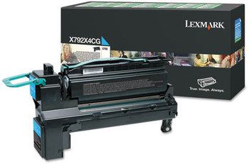 Lexmark™ X792X4CG, X792X4KG, X792X4MG, X792X4YG Toner,  20000 Page-Yield, Cyan