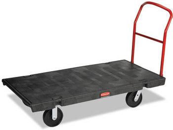 Rubbermaid® Commercial Platform Truck,  2000-lb Cap, 30w x 60d x 7h, Black