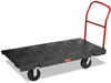 A Picture of product RCP-4471BLA Rubbermaid® Commercial Platform Truck,  2000-lb Cap, 30w x 60d x 7h, Black