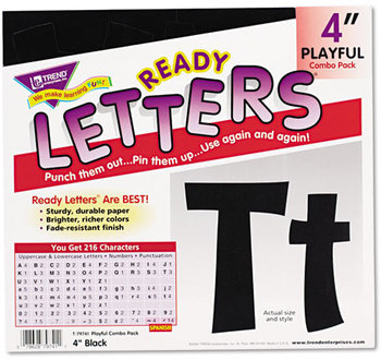TREND® Ready Letters® Playful Combo Set,  Black, 4"h, 216/Set