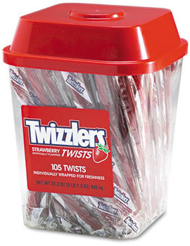 Twizzlers® Strawberry Twizzlers®,  Individually Wrapped, 2lb Tub