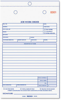 Rediform® Job Work Order Book,  5 1/2 x 8 1/2, Two Part Carbonless, 50/Book