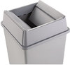 A Picture of product RCP-2664GRAY Rubbermaid® Commercial Untouchable® Square Swing Top Lid,  Plastic, 20 1/8 x 20 1/8 x 6 1/4, Gray