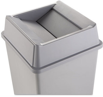 Rubbermaid® Commercial Untouchable® Square Swing Top Lid,  Plastic, 20 1/8 x 20 1/8 x 6 1/4, Gray