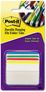 Post-it® 2" Angled Tabs Lined, 1/5-Cut, Assorted Primary Colors, Wide, 24/Pack