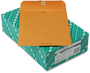 Quality Park™ Clasp Envelope,  Recycled, 9 x 12, 28lb, Light Brown, 100/Box