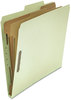 A Picture of product UNV-10273 Universal® Four-, Six- and Eight-Section Pressboard Classification Folders Six-Section 2" Expansion, 2 Dividers, 6 Fasteners, Letter Size, Gray-Green, 10/Box