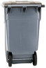 A Picture of product RCP-9W27GY Rubbermaid® Commercial Square Brute® Rollout Container,  Square, Plastic, 50gal, Gray