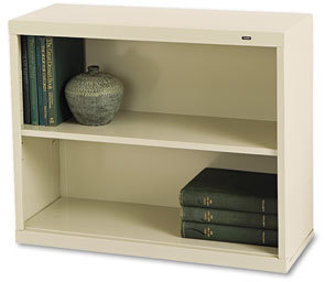 Tennsco Metal Bookcases,  Two-Shelf, 34-1/2w x 13-1/2d x 28h, Putty
