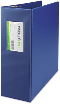 Universal One™ Non-View D-Ring Binder with Label Holder,  4" Capacity, 8-1/2 x 11, Royal Blue