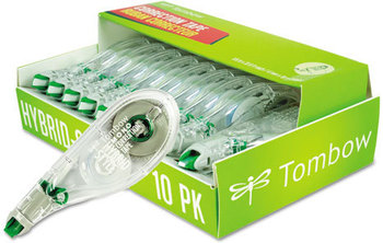 Tombow® MONO® Hybrid® Correction Tape,  1/6" x 394", Non-Refillable, 10/Pack